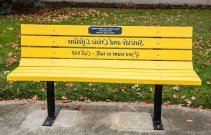 Suicide awareness bench